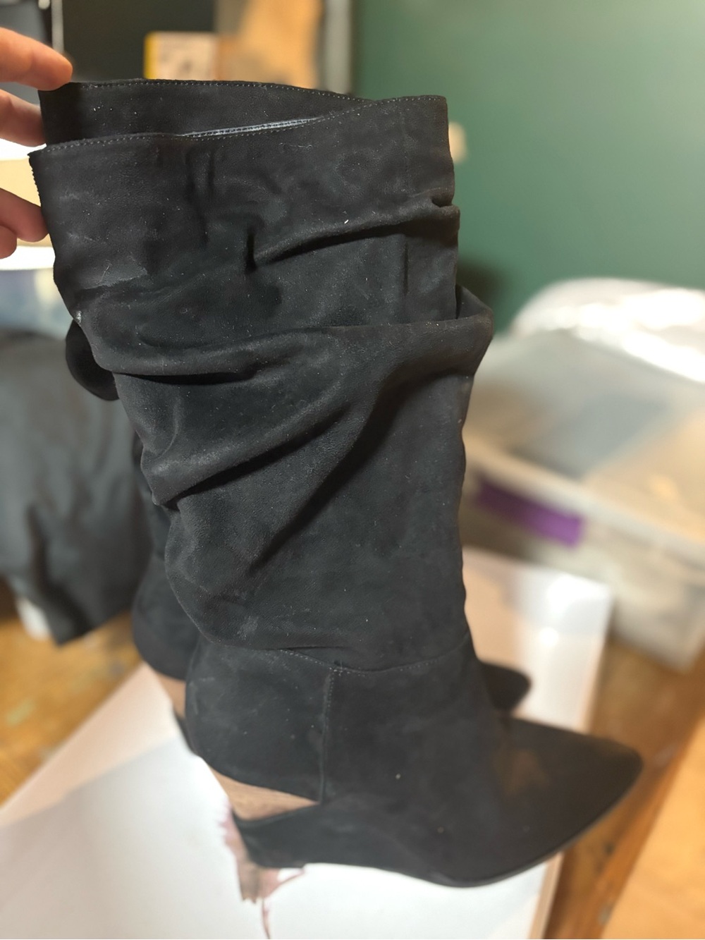 Jessica Simpson Black Slouch Knee-High Heeled Boots